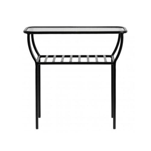 Side Table Black With Glass