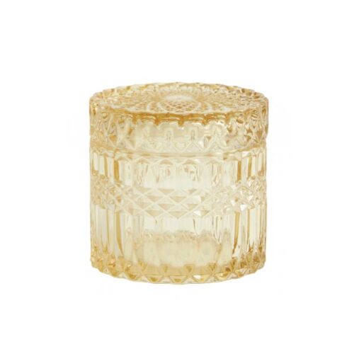Yellow Glass Jar w/ Lid Small