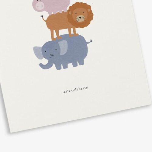 Animal Tower (Let’s Celebrate) Greeting Card