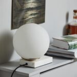 Marble Table Lamp With Frosted Glass