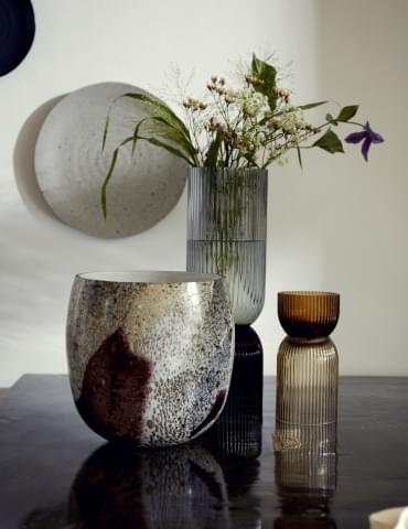 Vase/Candleholder Black/Grey Tall