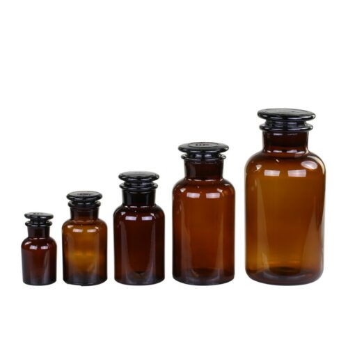 Apothecary Glass w/ Lid Amber