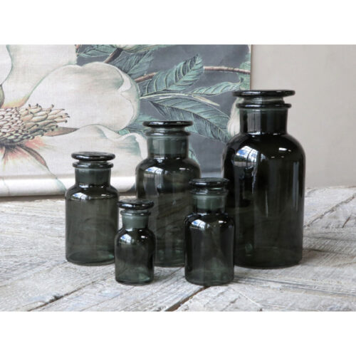 Apothecary Glass w/ Lid Coal