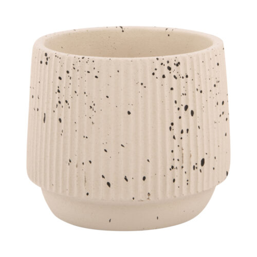 Plant Pot Speckled Cone Ivory