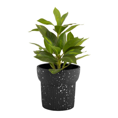 Plant Pot Speckled Cup Black