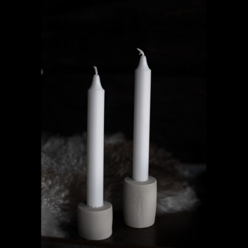 Beige Ceramic Candlestick